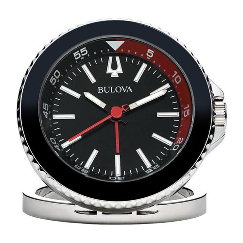 B6125 The Diver Black Dial Alarm Travel Table Clock - Bulova - Modalova