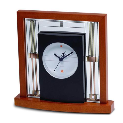 B7756 Frank Lloyd Wright Willits Quartz Table Clock - Bulova - Modalova