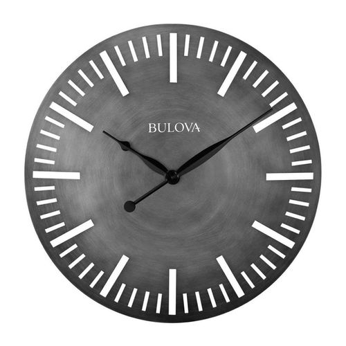Decorative Wall Clock - ARC Quartz Antique Silver Tone Finish Wall/ C4869 - Bulova - Modalova