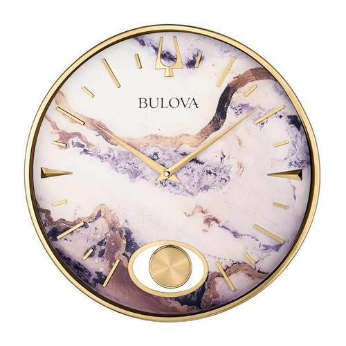 Decorative Wall Clock - Stonemont Marble Graphic Dial Gold Tone Finish / C4864 - Bulova - Modalova