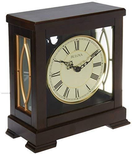 Mantel Clock - Victory Quartz Beige Dial Brown Cherry Finish / B1653 - Bulova - Modalova