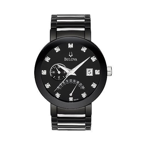 Men's Black IP Diamond Watch 98D109 - Bulova - Modalova