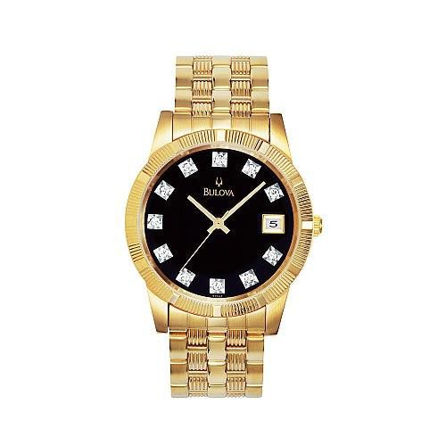 Men's Diamond Gold Watch 97F44 - Bulova - Modalova