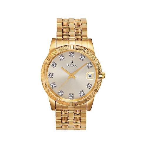 Men's Diamond Gold Watch 97F43 - Bulova - Modalova