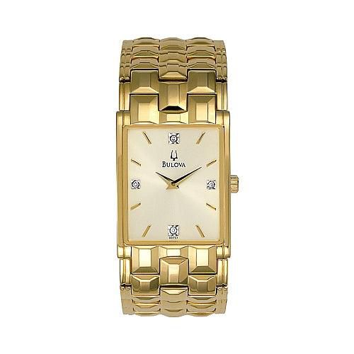 Men's Diamond Gold Watch 97F57 - Bulova - Modalova