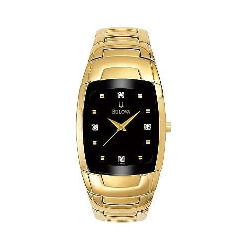 Men's Diamond Gold Watch 97F60 - Bulova - Modalova