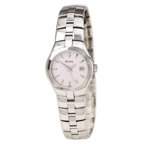 Women's Dress Steel Bracelet Watch - Quartz Pink MOP Dial / 96M101 - Bulova - Modalova