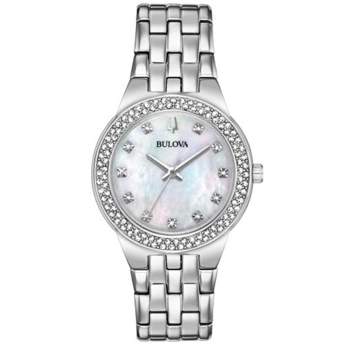 Women's Quartz Watch Gift Set - Crystal Stainless Steel Bracelet / 96X144 - Bulova - Modalova