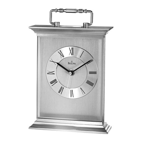 Tabletop Carriage Clock - Newport Brushed & Polished Finish Aluminum Case / B7472 - Bulova - Modalova