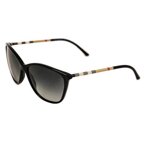 BE4117 3001T3 58 Women's Polarised Gray Gradient Lenses Black Plastic Frame Sunglasses - Burberry - Modalova
