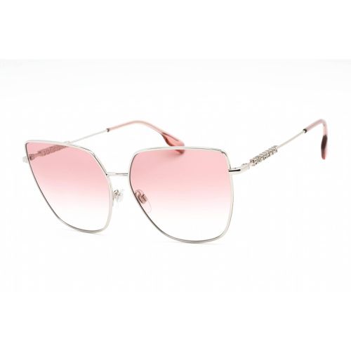 Women's Sunglasses - Full Rim Silver Metal Cat Eye Frame / 0BE3143 10058D - BURBERRY - Modalova