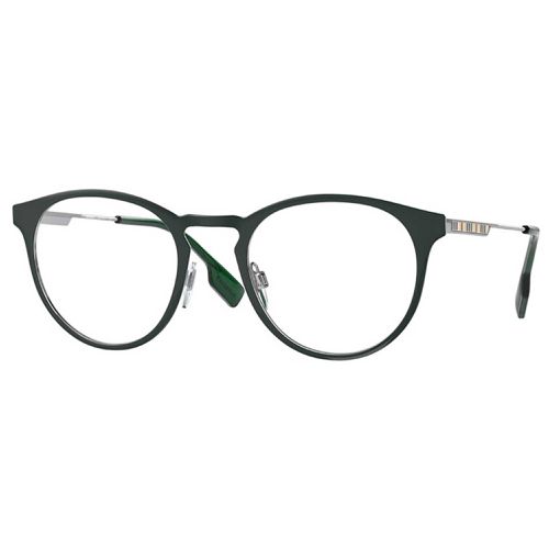 Men's Eyeglasses - Green Metal Full Rim Frame Clear Demo Lens / BE1360 1327 - BURBERRY - Modalova