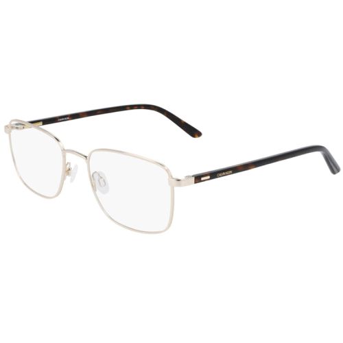 Men's Eyeglasses - Gold Rectangular Frame / CK21301 717 - Calvin Klein - Modalova
