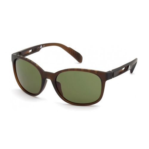 Unisex Sunglasses - Matte Dark Brown Frame Green Lens / SP0011 49N - Adidas - Modalova