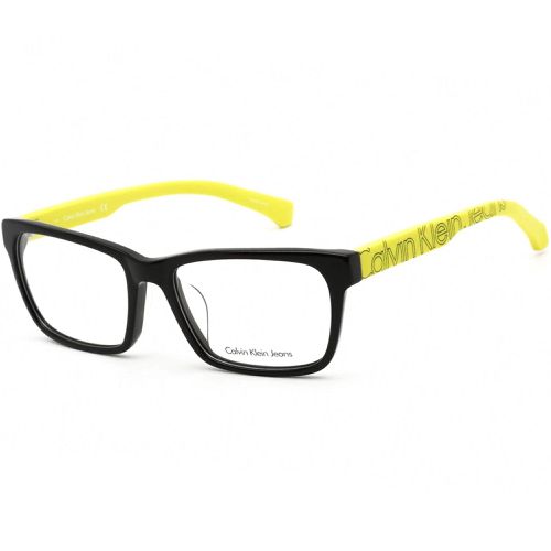Unisex Eyeglasses - Black Frame with Yellow Temple / CKJ957AF 001 - Calvin Klein Jeans - Modalova