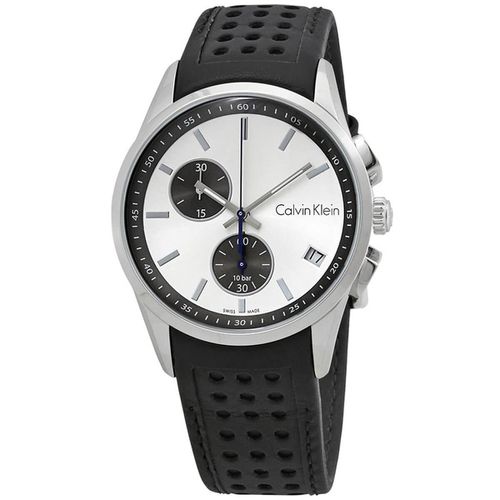 Men's Chronograph Watch - Bold Quartz Black Leather Strap / K5A371C6 - Calvin Klein - Modalova