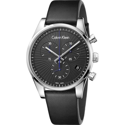 Men's Chronograph Watch - Steadfast Black Dial Strap / K8S271C1 - Calvin Klein - Modalova