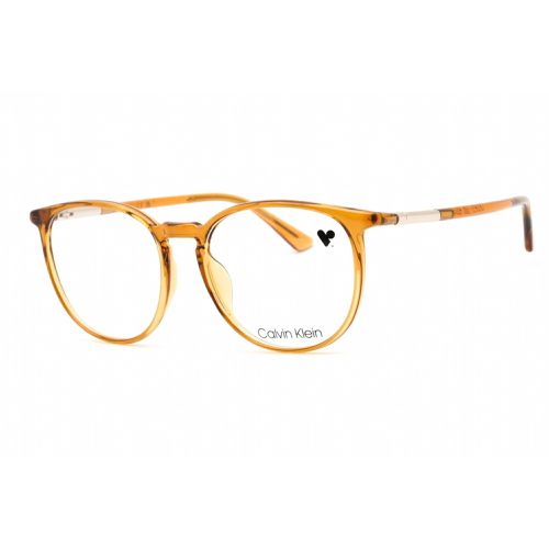 Men's Eyeglasses - Full Rim Butterscotch Plastic Round / CK21522 729 - Calvin Klein - Modalova