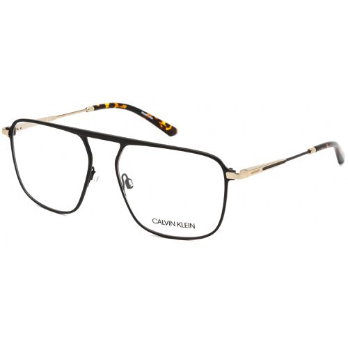 Men's Eyeglasses - Matte Black/Gold Metal Frame Clear Lens / CK21103 002 - Calvin Klein - Modalova
