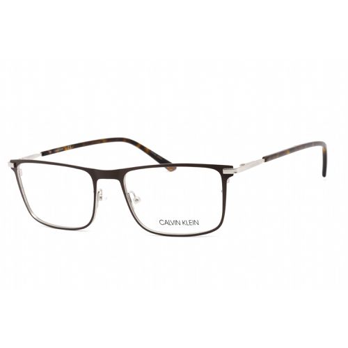 Men's Eyeglasses - Matte Dark Brown Metal Rectangular Frame / CK20304 201 - Calvin Klein - Modalova
