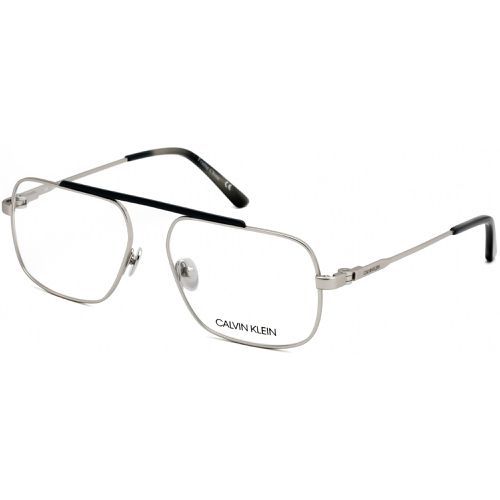 Men's Eyeglasses - Silver/Navy Metal Full Rim Aviator / CK18106 045 - Calvin Klein - Modalova