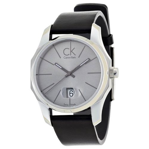 Men's Watch - Biz Quartz Silver Dial Leather Strap SS Case / K7741141 - Calvin Klein - Modalova