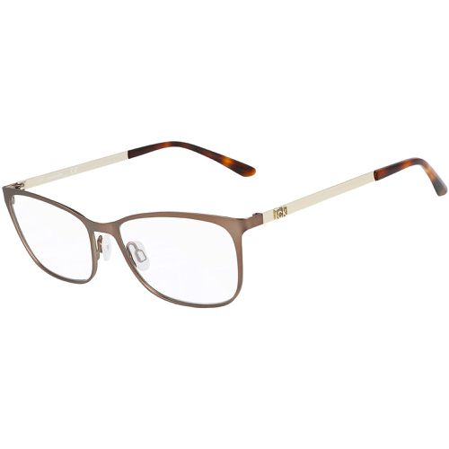 Women's Eyeglasses - Brown Metal Frame with Silver Temple / CK21118 210 - Calvin Klein - Modalova