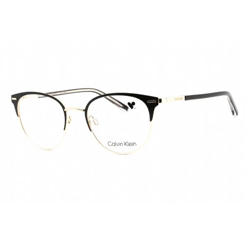 Women's Eyeglasses - Full Rim Satin Black Metal Round Frame / CK21303 001 - Calvin Klein - Modalova