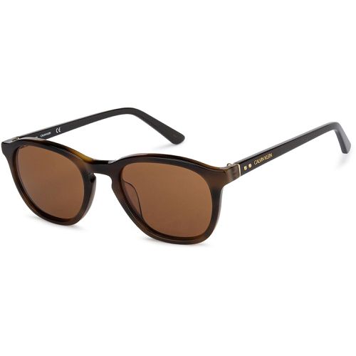Unisex Sunglasses - Amber Havana Square Frame / CK18505S 243 - Calvin Klein - Modalova