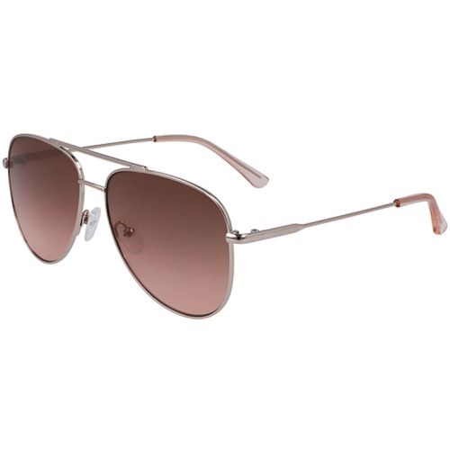 Unisex Sunglasses - Full Rim Rose Gold Pilot Metal Frame / CK19133S 780 - Calvin Klein - Modalova