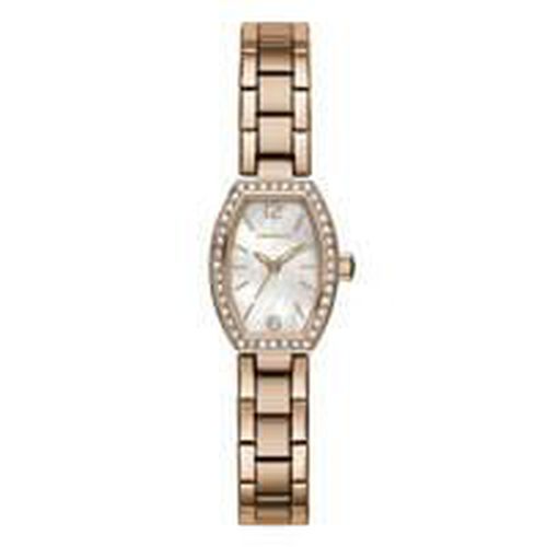 Women's Rose Gold Steel Crystal Watch - Quartz MOP Dial / 44L242 - Caravelle - Modalova