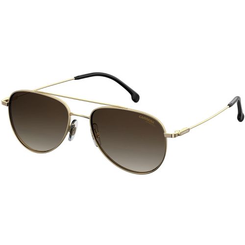 Men's Sunglasses - Gold Metal Pilot Frame Brown Shaded / 187/S 0J5G/HA - Carrera - Modalova