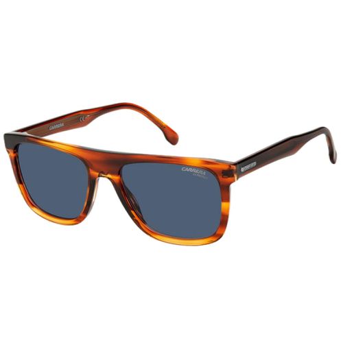 Men's Sunglasses - Light Havana Full Rim Frame Blue Lens / 267/S 0573 KU - Carrera - Modalova