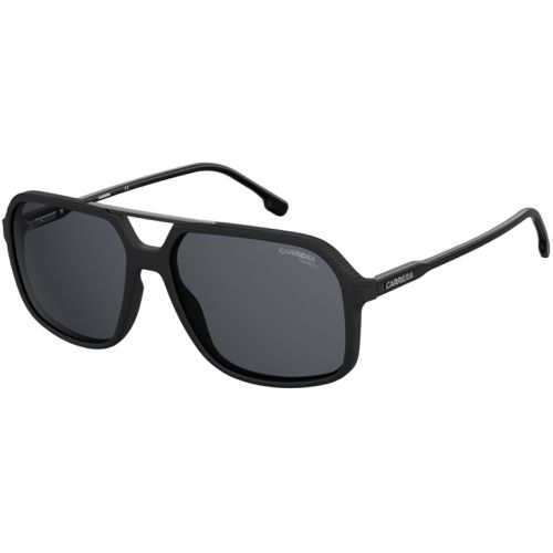 Unisex Sunglasses - Black Rectangular Full Rim Frame Grey Lens / 229/S 0807 - Carrera - Modalova