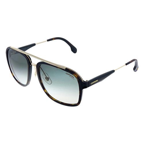 Unisex Sunglasses - Havana Gold Square Frame Gradient Green Lens / 133/S 02IK - Carrera - Modalova