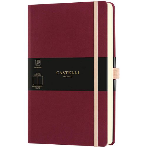 A5 Notebook - Aquarela Ivory Pages Medium, Blank, Black Cherry / QC825-002 - Castelli - Modalova
