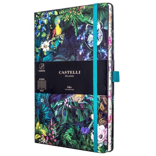 Notebook - Eden Jungle Design Medium A5, Ruled, Lily / QC6BI-001 - Castelli - Modalova