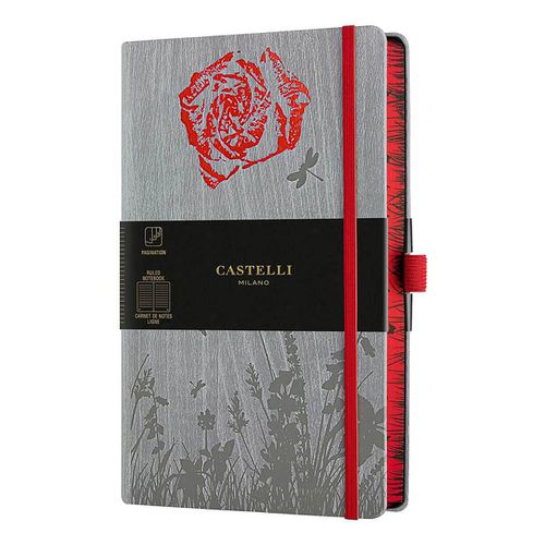 Notebook - Foresta Card Cover Medium A5, Ruled, Rose / QC6QE-501 - Castelli - Modalova