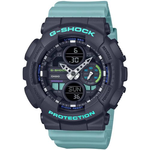 Women's Watch - G-Shock Analog-Digital Dial Sky Blue Resin Strap / GMAS140-2A - Casio - Modalova