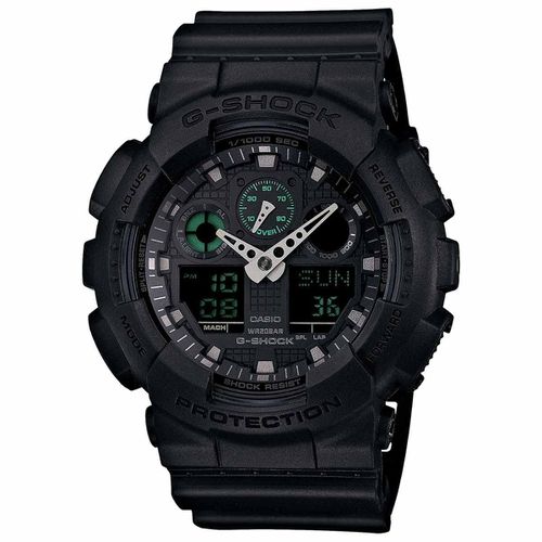 GA100MB-1A Men's G-Shock Quartz Black Resin Watch - Casio - Modalova