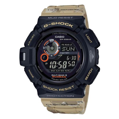 GW9300DC-1 Men's G-Shock Mudman Beige Camouflage Resin Strap Black Digital Dial Dive Watch - Casio - Modalova