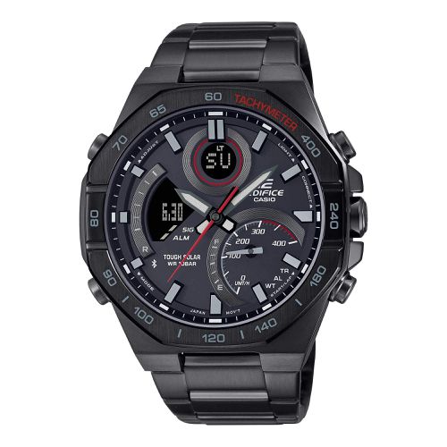 Men's Watch - Edifice Ana-Digi Dial Black Steel Bracelet Bluetooth / ECB950DC-1A - Casio - Modalova