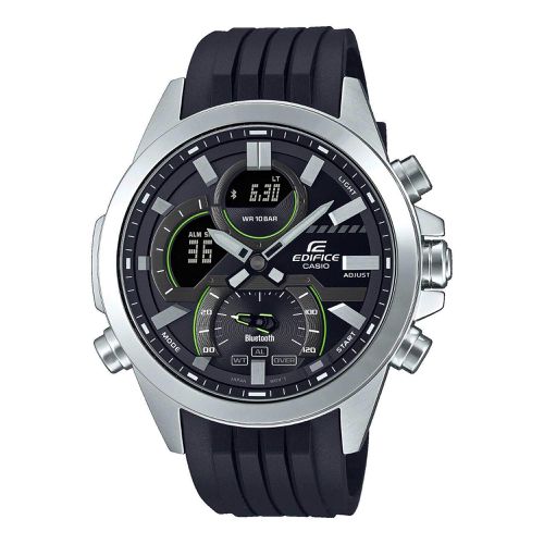 Men's Watch - Edifice Ana-Digi Dial Black Resin Strap Bluetooth / ECB30P-1A - Casio - Modalova