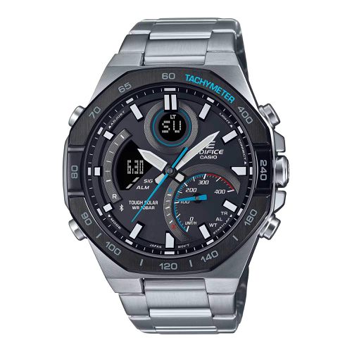 Men's Watch - Edifice Black Ana-Digi Dial Steel Bracelet Bluetooth / ECB950DB-1A - Casio - Modalova