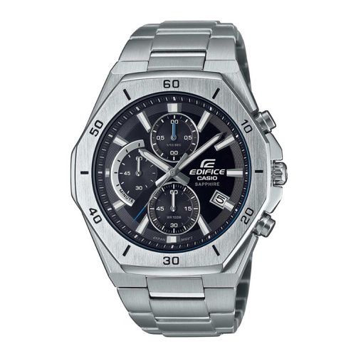 Men's Watch - Edifice Chronograph Black Dial Silver Tone Bracelet / EFB680D-1A - Casio - Modalova