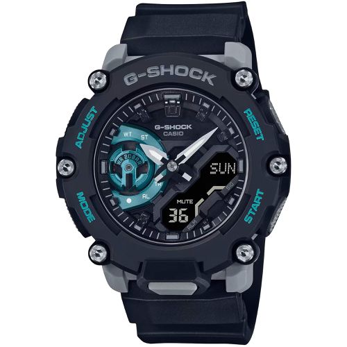Men's Watch - G-Shock Ana-Digi World Timer Black Dial Resin Strap / GA2200M-1A - Casio - Modalova