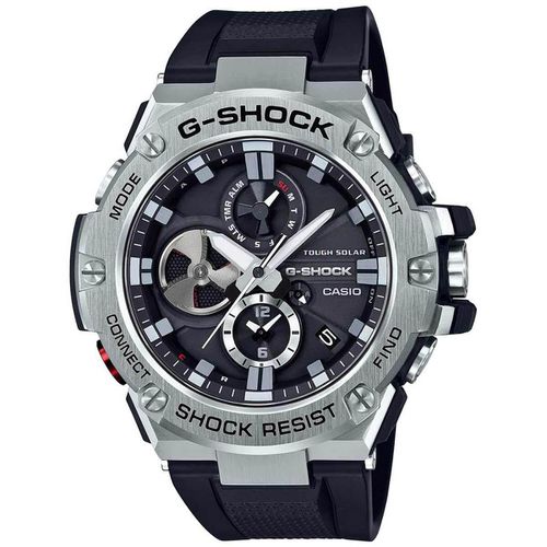 Men's Alarm Watch - G-Shock G-Steel Silver Tone Bezel Black Strap / GSTB100-1A - Casio - Modalova
