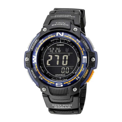 Men's Alarm Watch - Outgear Black Digital Dial Dive Watch / SGW100-2B - Casio - Modalova