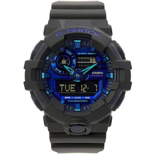 Men's Ana Digi Watch - G-Shock Virtual Blue Series Black Strap / GA700VB-1A - Casio - Modalova