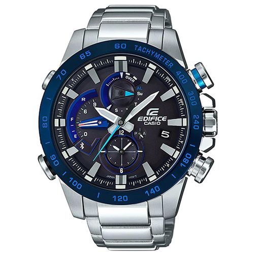 Men's Chronograph Watch - Edifice Alarm Black and Blue Dial / EQB800DB-1A - Casio - Modalova